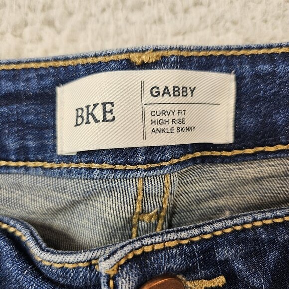 BKE Jeans Womens Gabby 31 Curvy High Rise Ankle Heavy Distressed Thick Stitching - Picture 2 of 16